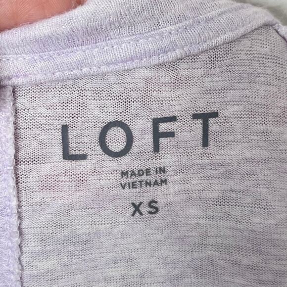 Loft Women's Sweater XS Light Purple Raglan Long Sleeve Lightweight Heathered - Picture 6 of 7